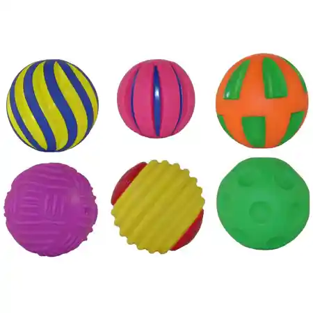 Tactile Squeak Balls, Set of 6