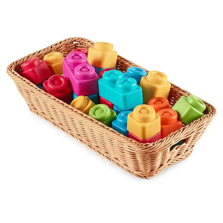 Plastic Woven Basket with Handles - Multi-Use