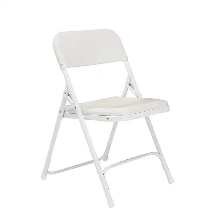 Premium Lightweight Folding Chair (Please order in multiples of 4), White/White