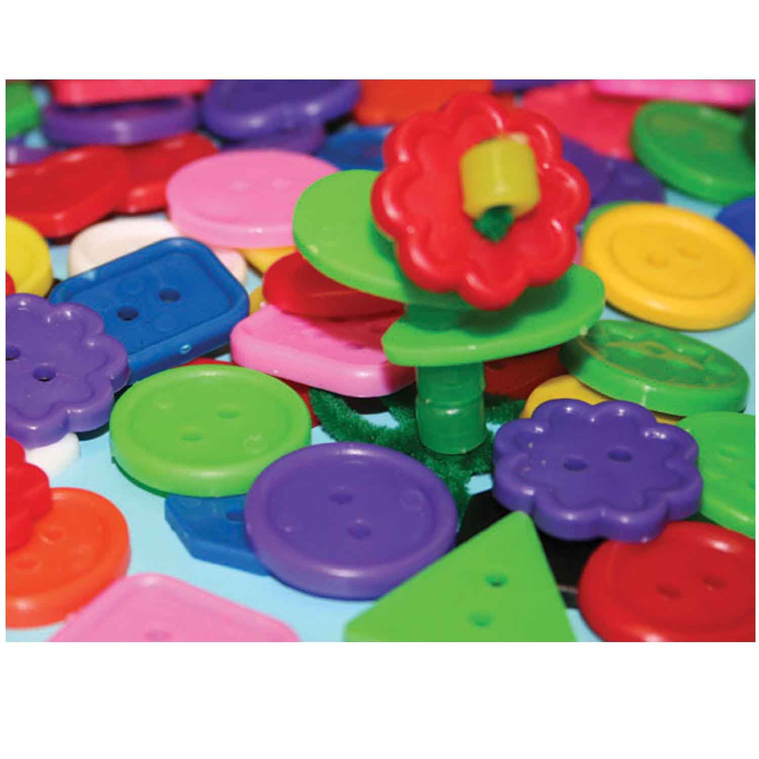 ROYLCO Bright Buttons, Assorted Sizes, Shapes and Color, 1/2-Pound