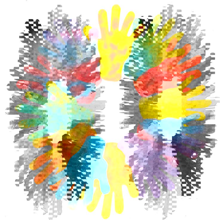 Color Diffusing Paper Hands