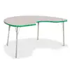 Rainbow Accents® KYDZ Gray Top Activity Tables, Kidney 48" x 72", Adult 24" - 31", Green