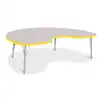 Rainbow Accents® KYDZ Gray Top Activity Tables, Kidney 48" x 72", Elementary 15" - 24", Yellow