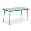 Rainbow Accents® KYDZ Gray Top Activity Tables, Rectangle 24" x 48", Adult 24" - 31", Green