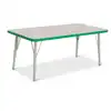 Rainbow Accents® KYDZ Gray Top Activity Tables, Rectangle 24" x 48", Elementary 15" - 24", Green