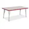 Rainbow Accents® KYDZ Gray Top Activity Tables, Rectangle 24" x 48", Elementary 15" - 24", Red