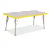 Rainbow Accents® KYDZ Gray Top Activity Tables, Rectangle 24" x 48", Elementary 15" - 24", Yellow