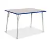 Rainbow Accents® KYDZ Gray Top Activity Tables, Rectangle 30" x 48", Adult 24" - 31", Blue