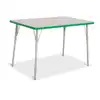 Rainbow Accents® KYDZ Gray Top Activity Tables, Rectangle 30" x 48", Adult 24" - 31", Green