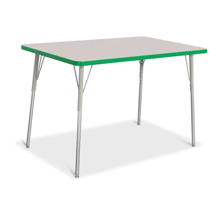 Rainbow Accents® KYDZ Gray Top Activity Tables, Rectangle 30" x 48", Adult 24" - 31", Green