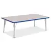 Rainbow Accents® KYDZ Gray Top Activity Tables, Rectangle 30" X 60", Elementary 15" - 24", Blue
