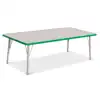 Rainbow Accents® KYDZ Gray Top Activity Tables, Rectangle 30" X 60", Elementary 15" - 24", Green