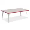 Rainbow Accents® KYDZ Gray Top Activity Tables, Rectangle 30" X 60", Elementary 15" - 24", Red