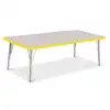 Rainbow Accents® KYDZ Gray Top Activity Tables, Rectangle 30" X 60", Elementary 15" - 24", Yellow