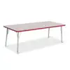 Rainbow Accents® KYDZ Gray Top Activity Tables, Rectangle 30" X 72", Adult 24" - 31", Red