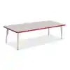 Rainbow Accents® KYDZ Gray Top Activity Tables, Rectangle 30" X 72", Elementary 15" - 24", Red