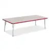 Rainbow Accents® KYDZ Gray Top Activity Tables, Rectangle 30" X 72", Elementary 15" - 24", Red