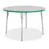 Rainbow Accents® KYDZ Gray Top Activity Tables, Round 48", Adult 24" - 31", Green