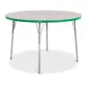 Rainbow Accents® KYDZ Gray Top Activity Tables, Round 48", Adult 24" - 31", Green
