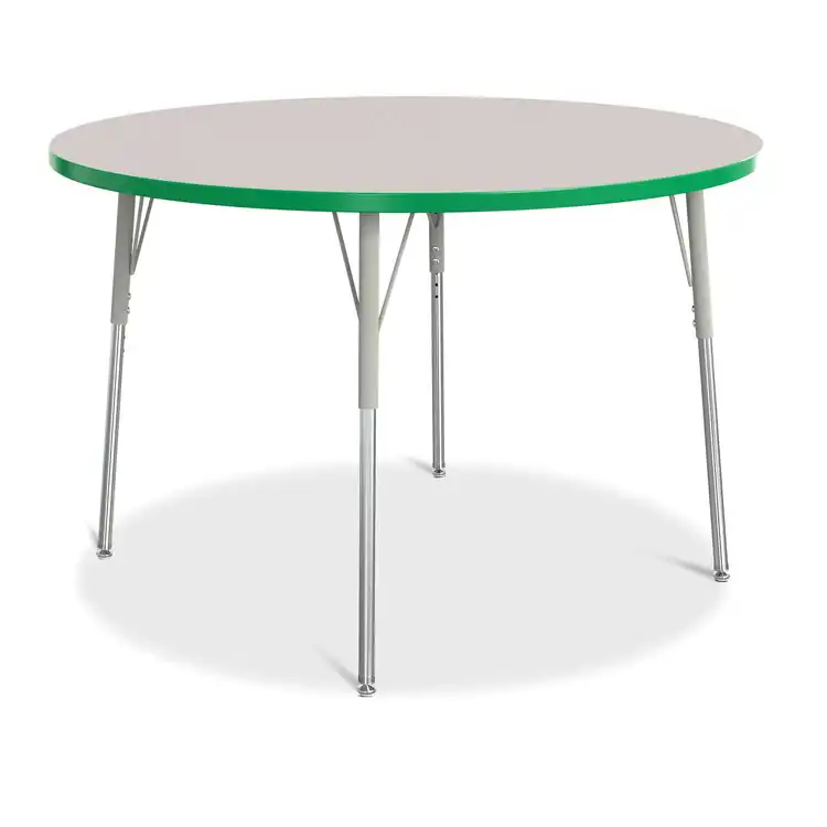 Rainbow Accents® KYDZ Gray Top Activity Tables, Round 48", Adult 24" - 31", Green