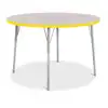 Rainbow Accents® KYDZ Gray Top Activity Tables, Round 48", Adult 24" - 31", Yellow