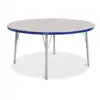 Rainbow Accents® KYDZ Gray Top Activity Tables, Round 48", Elementary 15" - 24", Blue