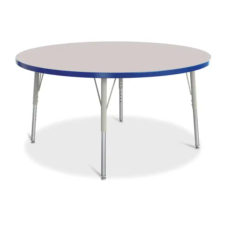 Rainbow Accents® KYDZ Gray Top Activity Tables, Round 48", Elementary 15" - 24", Blue