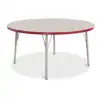 Rainbow Accents® KYDZ Gray Top Activity Tables, Round 48", Elementary 15" - 24", Red