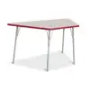 Rainbow Accents® KYDZ Gray Top Activity Tables, Trapezoid 30" x 60", Adult 24" - 31", Red