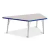 Rainbow Accents® KYDZ Gray Top Activity Tables, Trapezoid 30" x 60", Elementary 15" - 24", Blue
