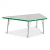 Rainbow Accents® KYDZ Gray Top Activity Tables, Trapezoid 30" x 60", Elementary 15" - 24", Green