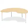 Rainbow Accents® Kydz® Maple Top Activity Tables, Kidney 48" x 72", Adult 24" - 31", Camel