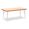 Rainbow Accents® Kydz® Maple Top Activity Tables, Rectangle 24" x 48", Elementary 15" - 24", Red