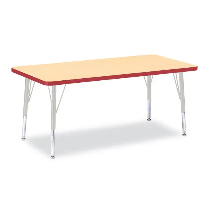 Rainbow Accents® Kydz® Maple Top Activity Tables, Rectangle 30" x 48", Adult 24" - 31", Red