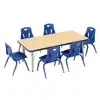 Rainbow Accents® Kydz® Maple Top Activity Tables, Rectangle 30" x 48", Elementary 15" - 24", Blue