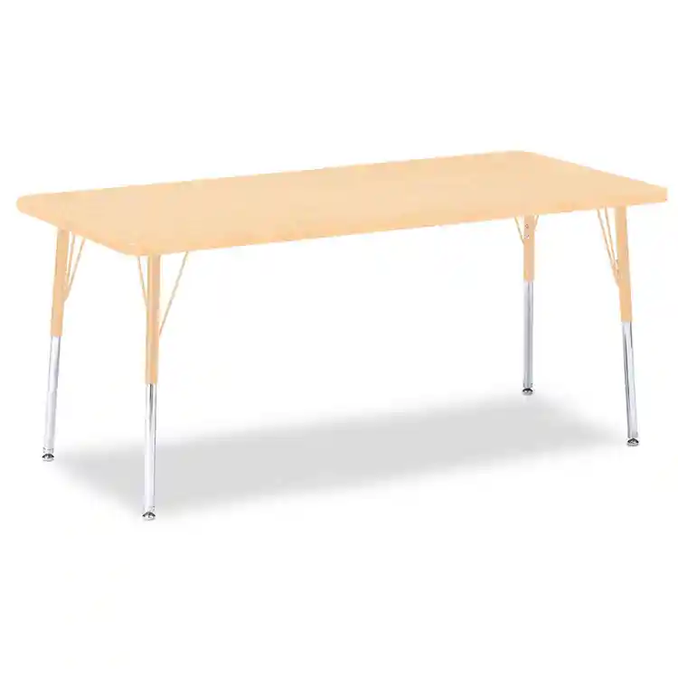 Rainbow Accents® Kydz® Maple Top Activity Tables, Rectangle 30" X 72", Adult 24" - 31", Camel