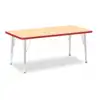 Rainbow Accents® Kydz® Maple Top Activity Tables, Rectangle 30" X 72", Elementary 15" - 24", Red
