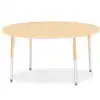 Rainbow Accents® Kydz® Maple Top Activity Tables, Round 48", Adult 24" - 31", Camel