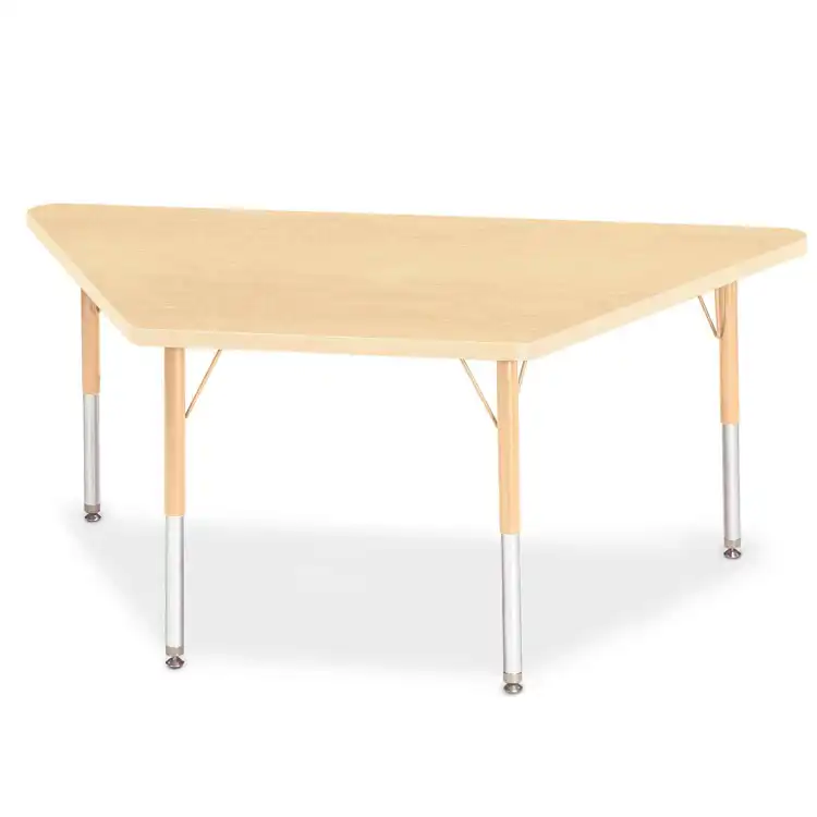 Rainbow Accents® Kydz® Maple Top Activity Tables, Trapezoid 30" x 60", Elementary 15" - 24", Camel