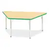 Rainbow Accents® Kydz® Maple Top Activity Tables, Trapezoid 30" x 60", Elementary 15" - 24", Green