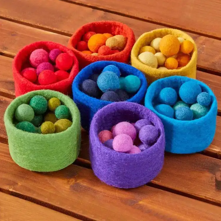 Rainbow Felt Bowls and Balls