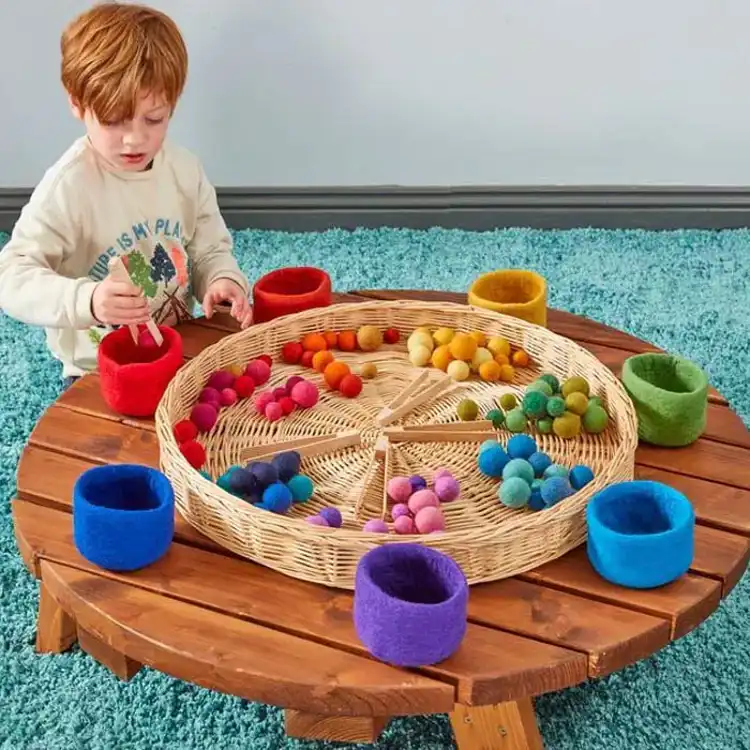 Rainbow Felt Bowls and Balls