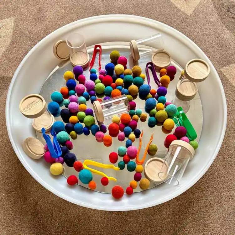 Rainbow Felt Bowls and Balls