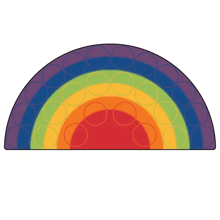 Rainbow Rows Classroom Rug, Corner 6'