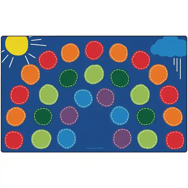 Rainbow Seating Classroom Rug, Rectangle 7'6" x 12'