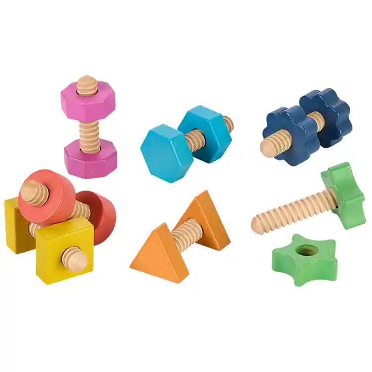 Rainbow Wooden Nuts & Bolts