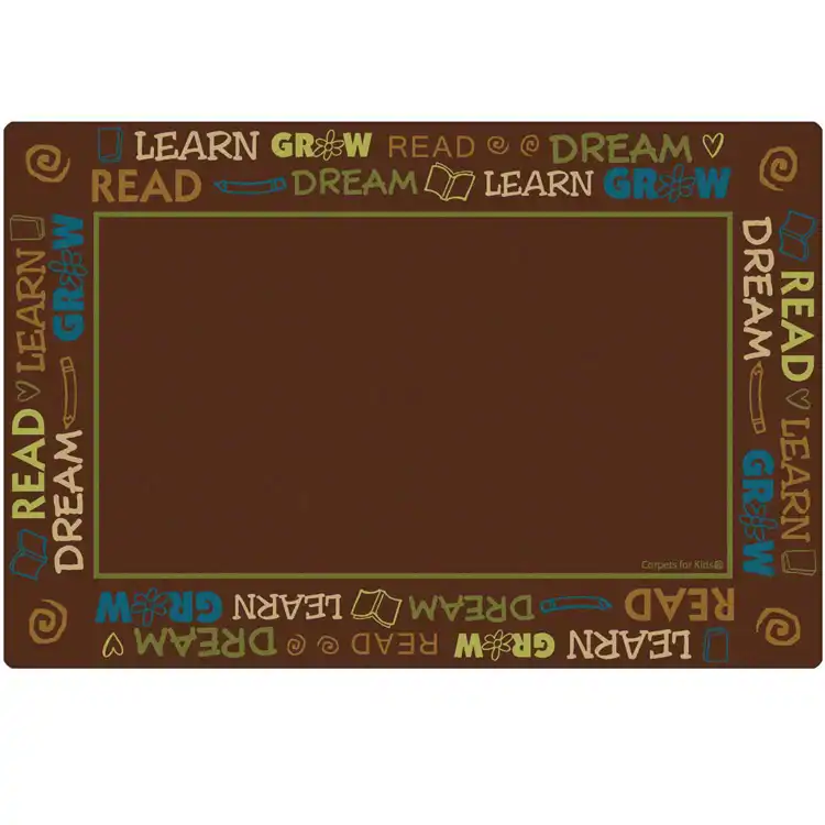 Read to Dream Border Classroom Rug, Nature's Colors, Rectangle 4' x 6'