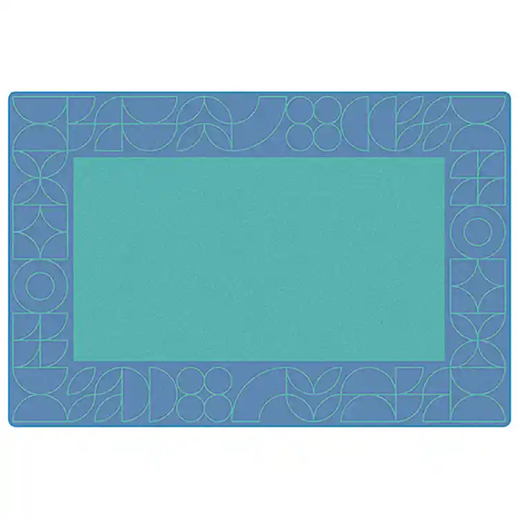 Scandinavian Doodle Large Pattern Border Rug