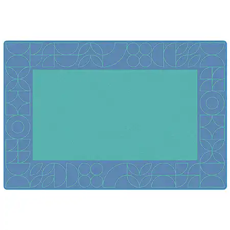 Scandinavian Doodle Large Pattern Border Rug