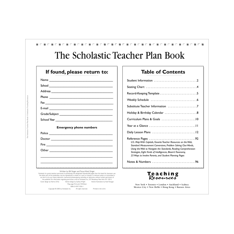 Scholastic Teacher Plan Book